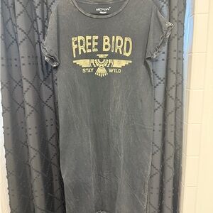 Black 'Free Bird' T-Shirt Dress